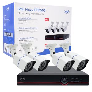 Kit vidéosurveillance AHD 5MP avec DVR et 4 caméras extérieures PNI House PTZ1500