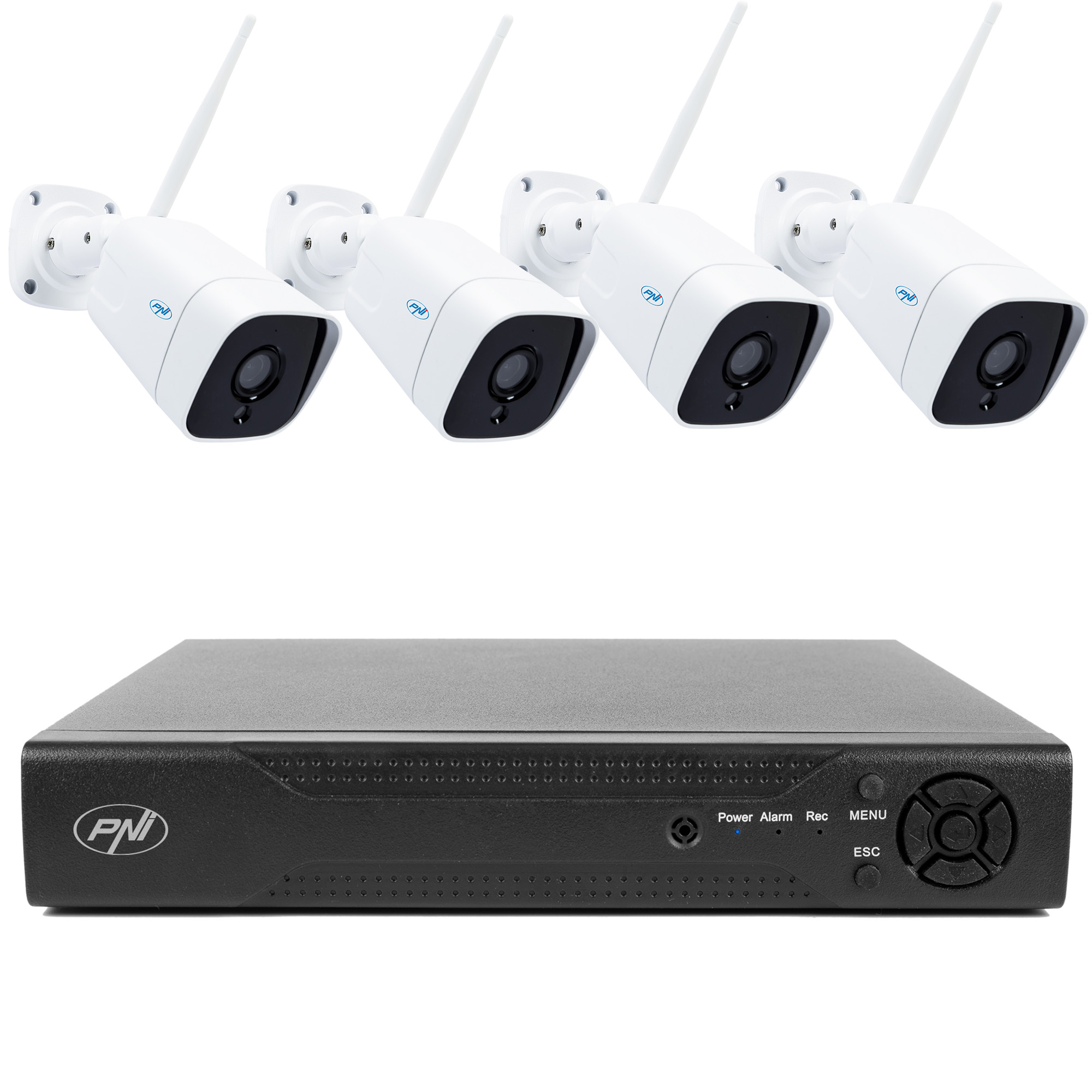 Kit vidéosurveillance IP 5MP avec NVR et 4 caméras extérieures PNI House IP716