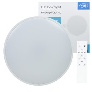 Plafonnier LED Dimmable PNI D-Light CL2436D 36W 3600 lm – Télécommande, Blanc, 3000K à 6500K
