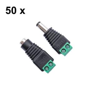 Lot de 50 connecteurs alimentation DC mâle femelle pour vidéosurveillance PNI M02