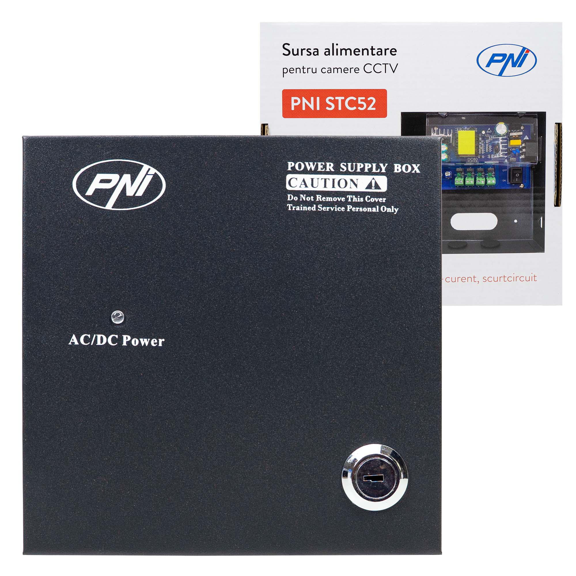 Alimentation 12V 5A 60W pour vidéosurveillance PNI STC52 – Boîtier métallique 4 sorties CCTV