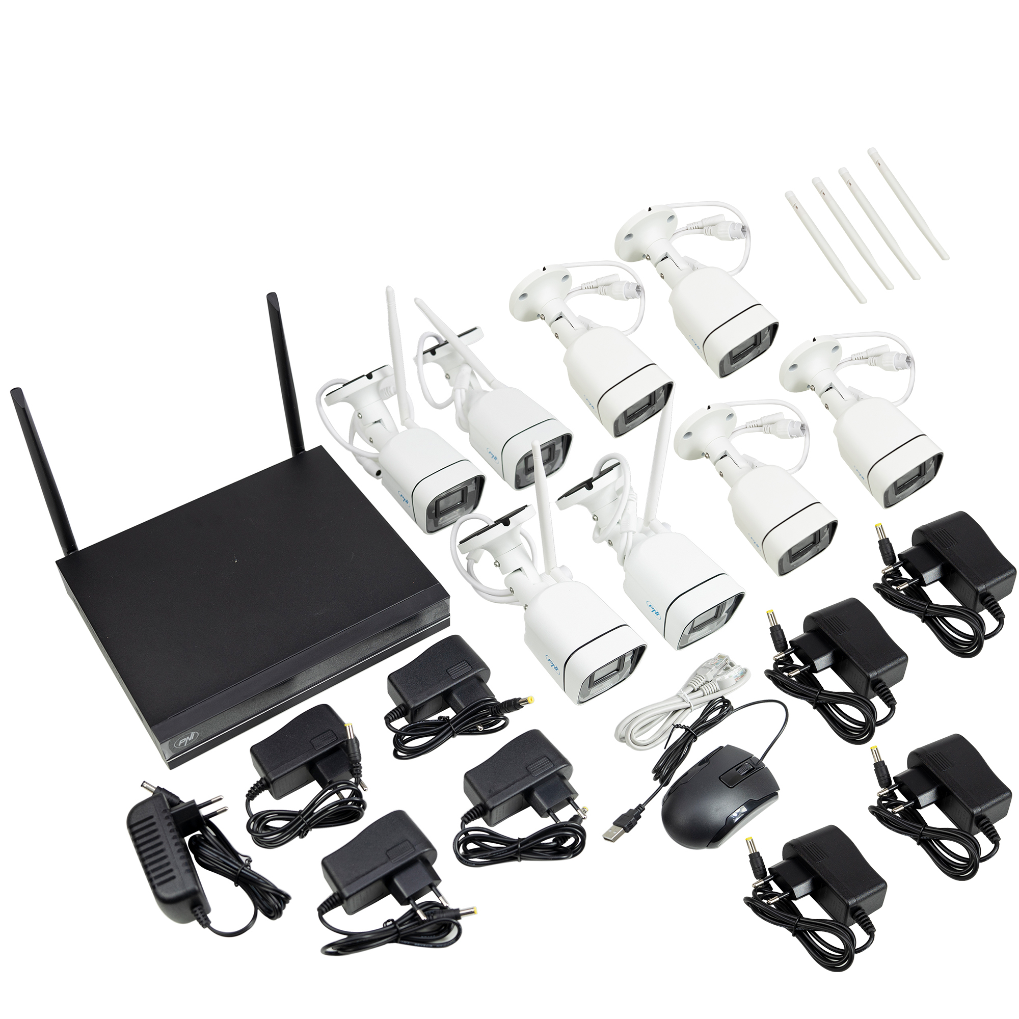 Kit vidéosurveillance WiFi 8 caméras extérieures sans fil 3MP avec NVR 8 canaux PNI – Image 8