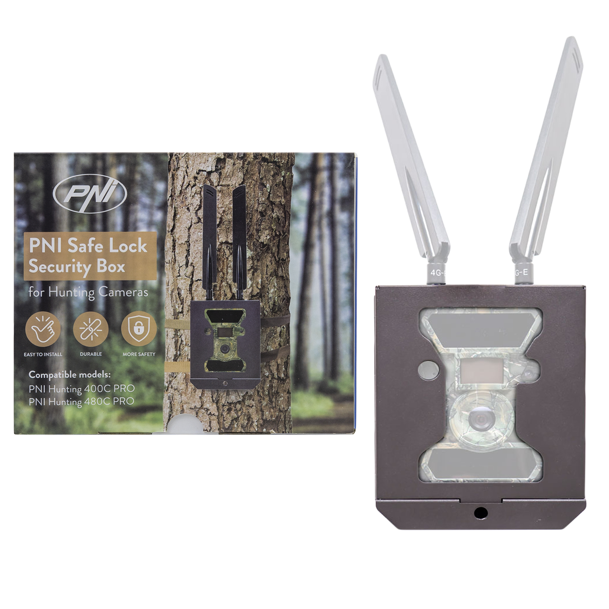 Boîtier métallique antivol pour appareils photo de chasse